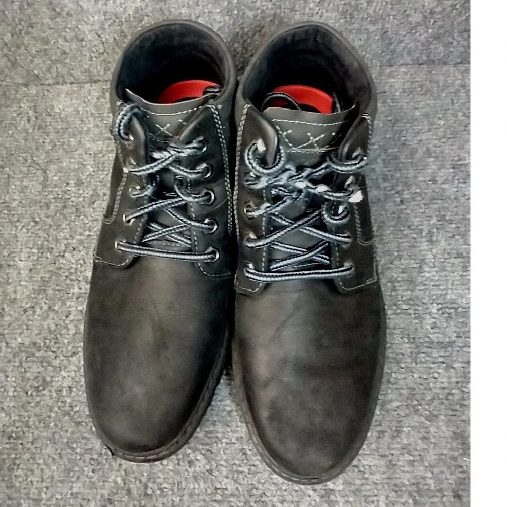 Rockport Hydro-Shield Waterproof Boots Mens 7 Black Leather CI6147 TruTech